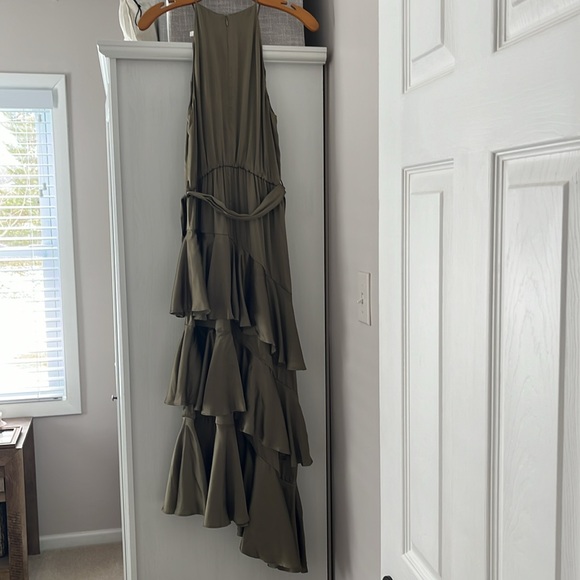 Zimmermann Green Fennel Silk Dress Ruffle Asymmetrical - Picture 11 of 11